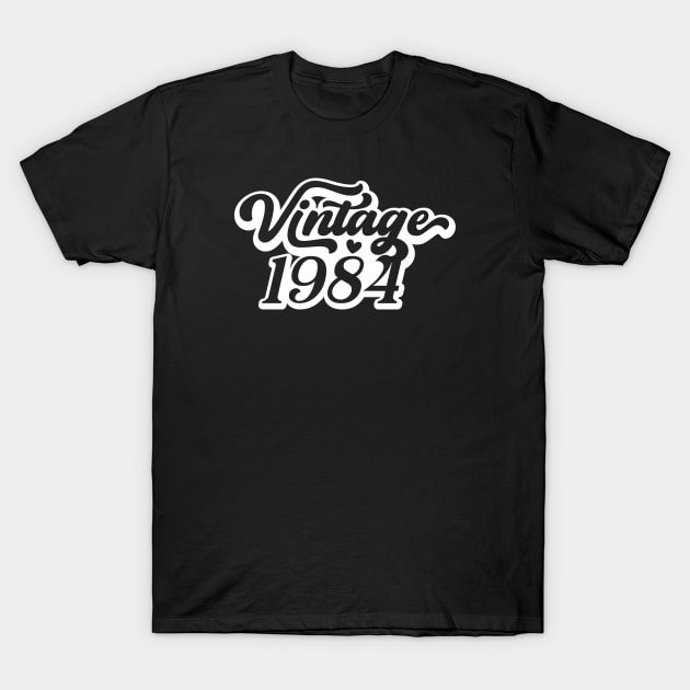 Year 1984 Numeric Digits Date Typography T-Shirt by Abeer Ahmad